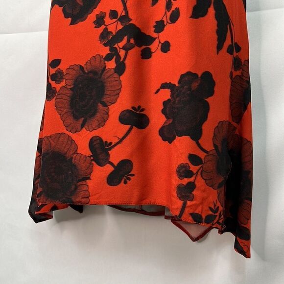 ASOS keyhole black and burnt orange flutter sleeve dress size 6 - Picture 7 of 15